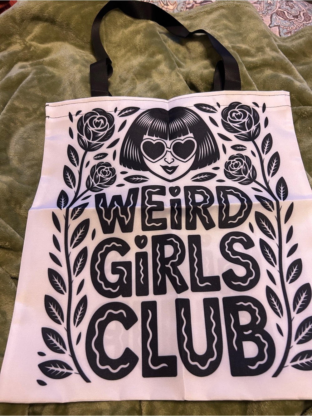Weird Girls Club Graphic Tote - Black on White